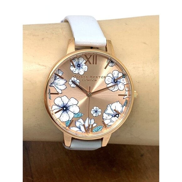 Olivia Burton Women's Watch OBW0706 Quartz Floral Dial Rose Gold Leather… - Picture 10 of 13